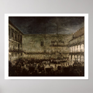 The Arrival of Princess Amelia of Saxony, in a Car Poster