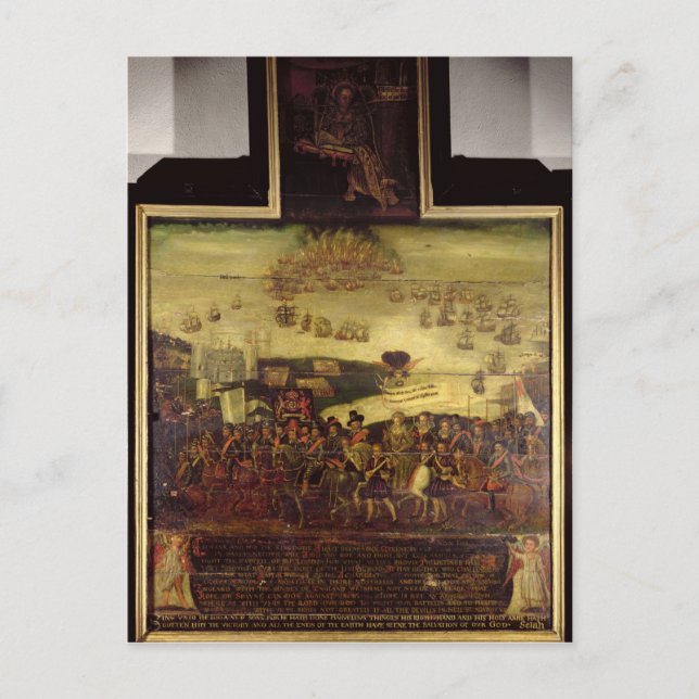 The Arrival of Queen Elizabeth I  at Tilbury Postcard (Front)