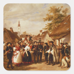 The Arrival of the Bride, 1856 Square Sticker