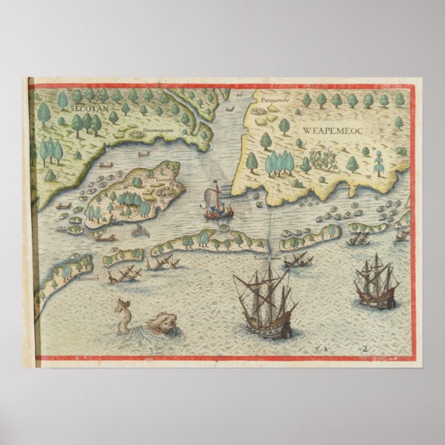 The arrival of the Englishmen in Virginia Poster (Front)