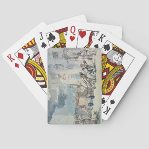 The Arrival of the Fire Engine (w/c, pen and ink, Playing Cards