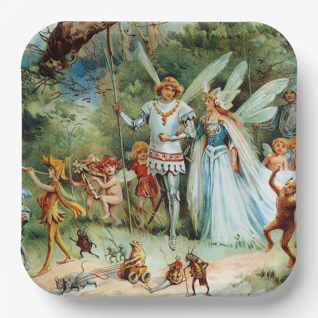 The Arrival of the King and Queen of Fairies Paper Plate (Front)