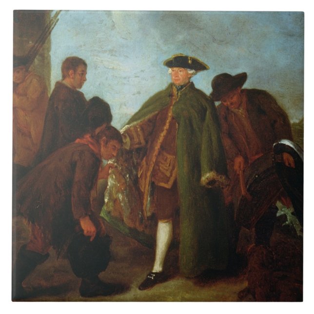 The Arrival of the Nobleman (oil on canvas) Tile (Front)