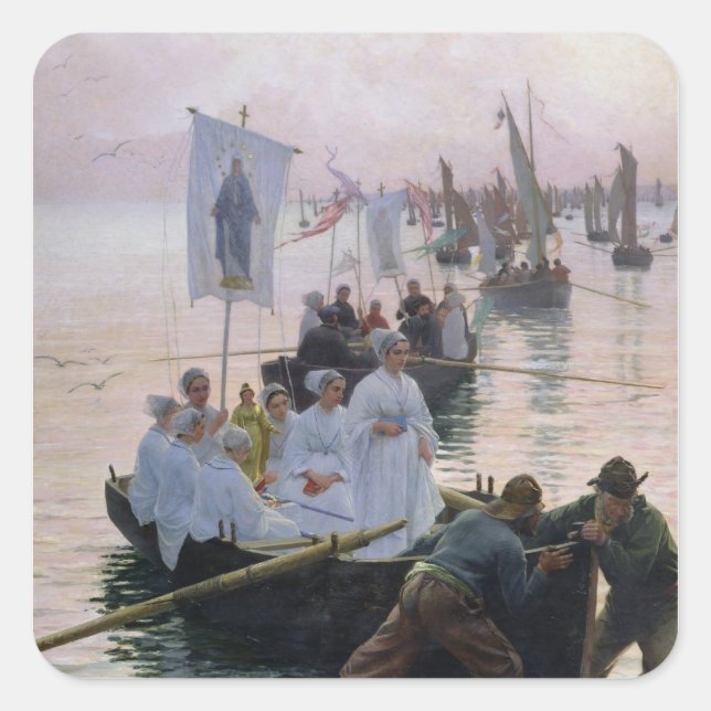 The Arrival of the Procession of St. Anne Square Sticker (Front)