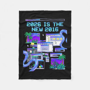 The Art 2016 Vaporwave Pixel Computer Aesthetic Fleece Blanket