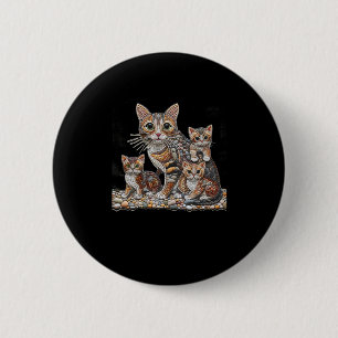 The Art Of Arranging Rocks In The Shape Of A Cat S 6 Cm Round Badge