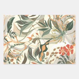 The Art of Gift Wrapping Paper Flat Sheet Set of 3