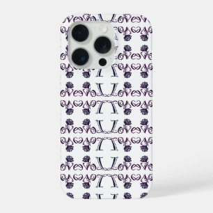 The Art of Love: Elegant Letters and Blooming Rose iPhone 15 Pro Case