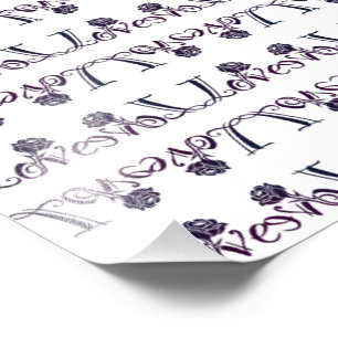 The Art of Love: Elegant Letters and Blooming Rose Photo Print