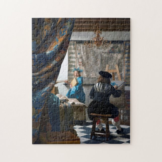 The Art of Painting, Johannes Vermeer, 1666-1667 Jigsaw Puzzle (Vertical)