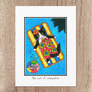 'The Art of Relaxation' Cat & Mouse Custom Postcard