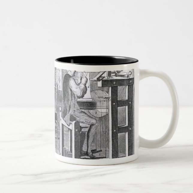 The Art of Stocking-Frame-Work-Knitting Two-Tone Coffee Mug (Right)