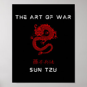 The Art Of War Sun Tzu Traditional Chinese Red Dra Poster