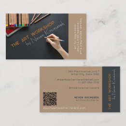 The Art Workshop Brown Artist Business Card