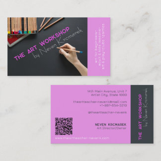 The Art Workshop Pink Artist Business Card