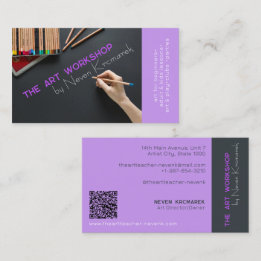 The Art Workshop Purple Artist Business Card