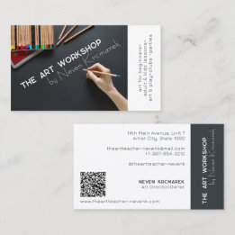 The Art Workshop White Artist Business Card