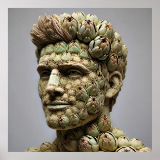 The Artichoke Man – Vegetable-Inspired Portrait Ar Poster