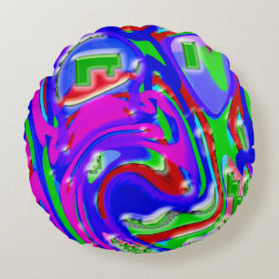 The Artist and His Flashes of Creativity Round Cushion