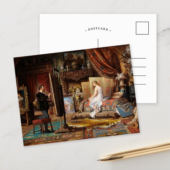 The Artist and His Model | Carl Schweninger, Jr. Postcard (Creator Uploaded)