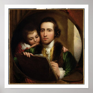 The Artist and his son Raphael, c.1773 (oil on can Poster