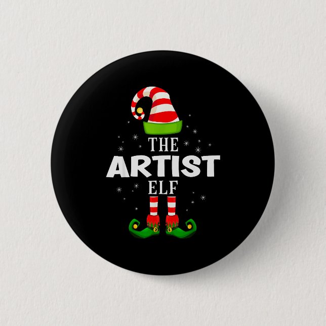 The Artist Elf Christmas Pjs Matching Pajama  6 Cm Round Badge (Front)