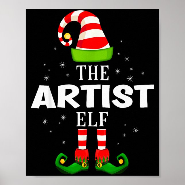 The Artist Elf Christmas Pjs Matching Pajama  Poster (Front)