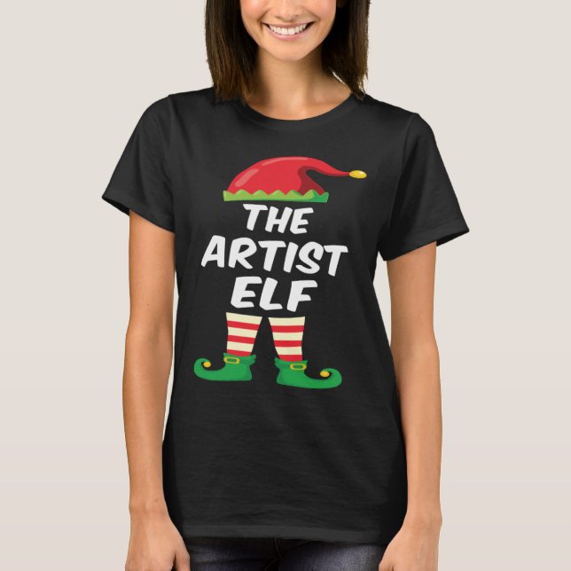 The Artist Elf Family Matching Funny Christmas Cos T-Shirt (Front)