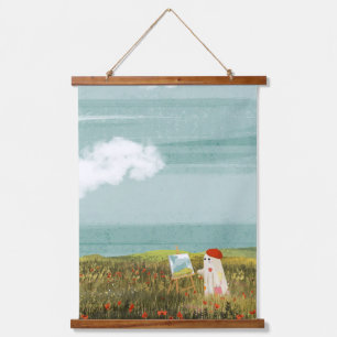 The Artist Hanging Tapestry