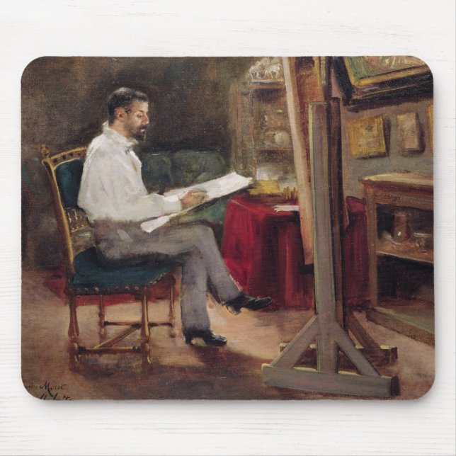 The Artist Morot in his Studio, c.1874 Mouse Mat (Front)