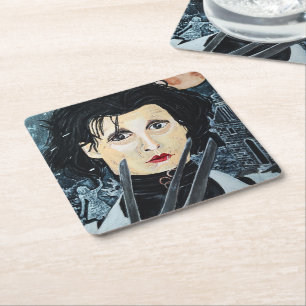 The Artist Painting by Alfred Fox Square Paper Coaster