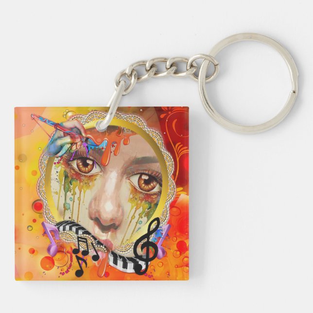 The Artist pallet Key Ring (Back)