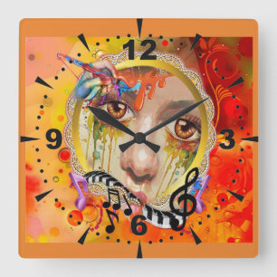 The Artist pallet Square Wall Clock