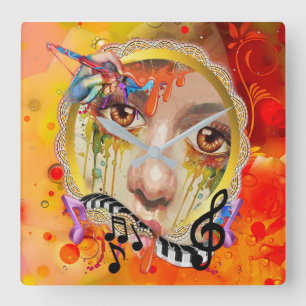 The Artist pallet Square Wall Clock