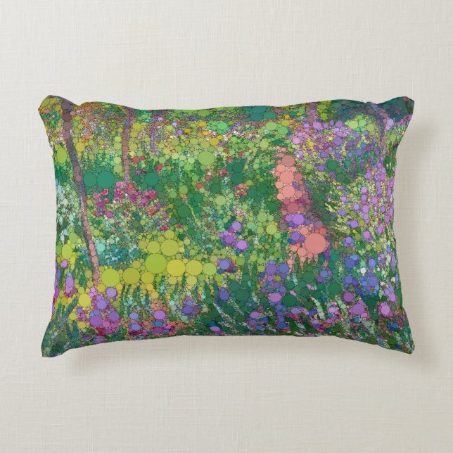 The Artist’s Garden in Giverny, After Claude Monet Decorative Cushion (Front)