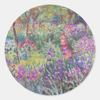 The Artist’s Garden in Giverny by Claude Monet Classic Round Sticker
