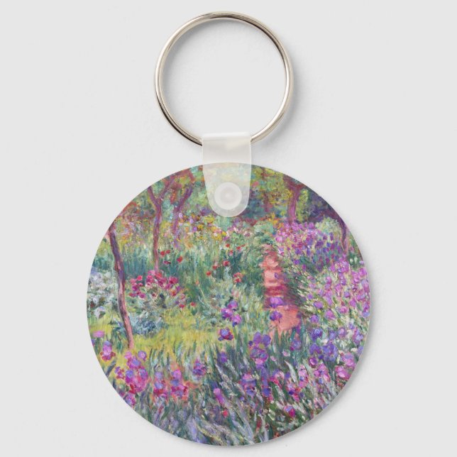 The Artist’s Garden in Giverny by Claude Monet Key Ring (Front)