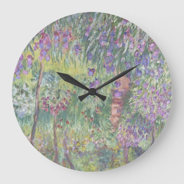 The Artist’s Garden in Giverny by Claude Monet Large Clock (Front)
