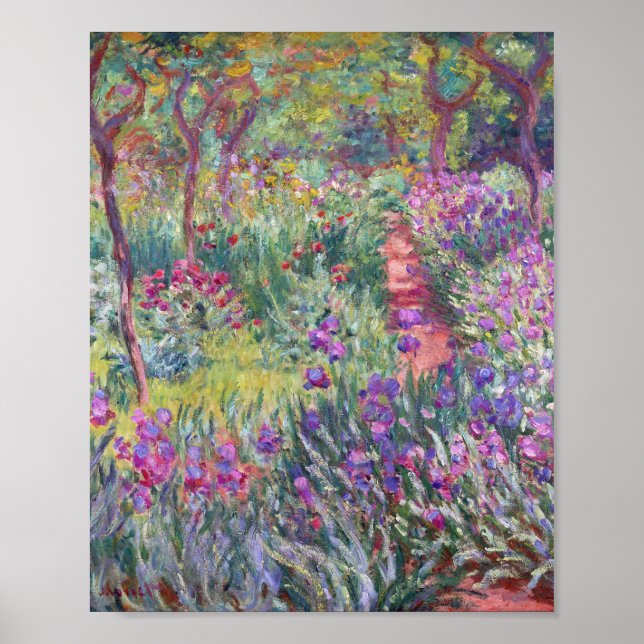 The Artist’s Garden in Giverny by Claude Monet Poster (Front)