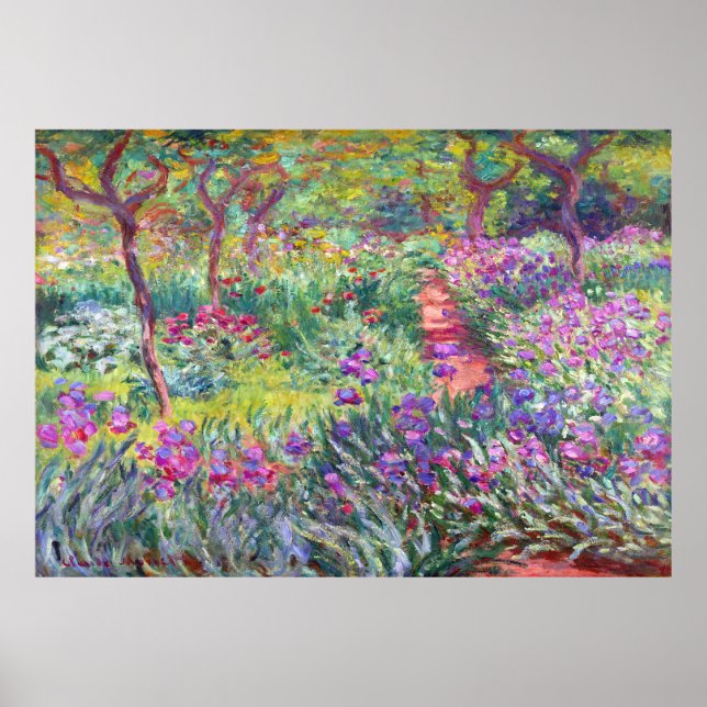 The Artist’s Garden in Giverny by Claude Monet Poster (Front)