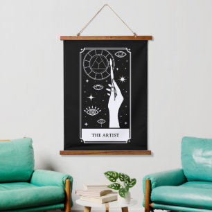 the ARTIST TAROT CARD customisable text Hanging Tapestry