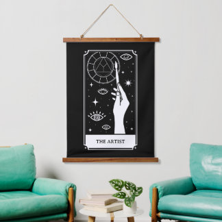 the ARTIST TAROT CARD customisable text Hanging Tapestry