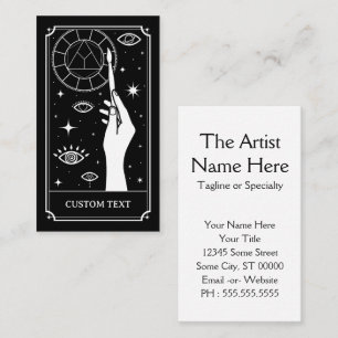 the artist tarot custom text business card