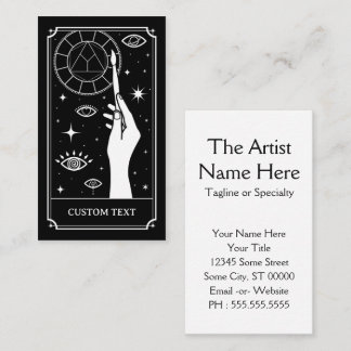 the artist tarot custom text business card