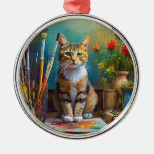The Artistic Cat Metal Tree Decoration