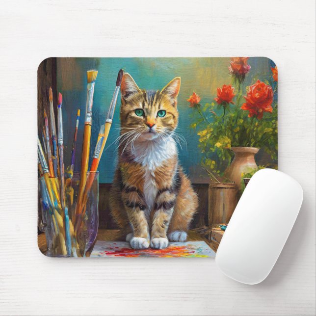 The Artistic Cat Mouse Mat (With Mouse)