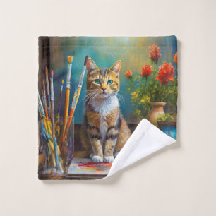 The Artistic Cat Wash Cloth