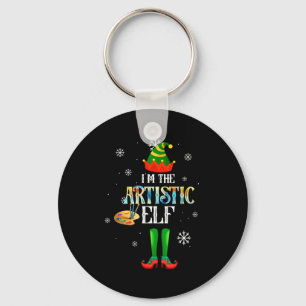 The Artistic Elf Squad Elf Family Christmas Pajama Key Ring