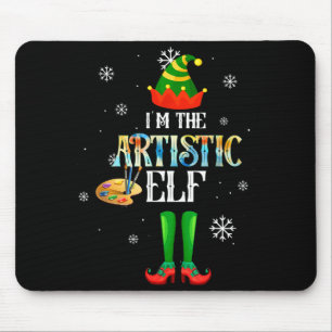 The Artistic Elf Squad Elf Family Christmas Pajama Mouse Mat