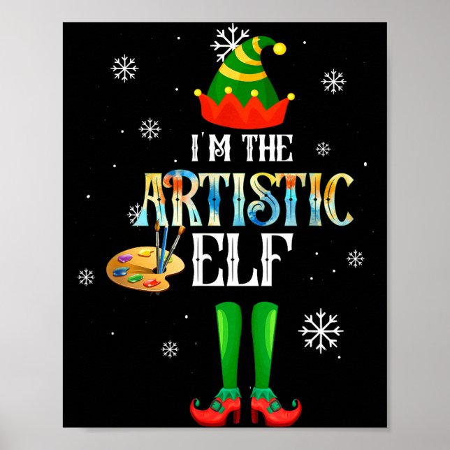 The Artistic Elf Squad Elf Family Christmas Pajama Poster (Front)